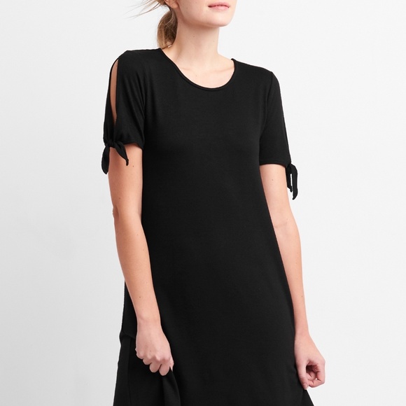 GAP Soft Spun Tie Short Slit Sleeve Swing Dress Slipper Red Size M - Picture 2 of 15